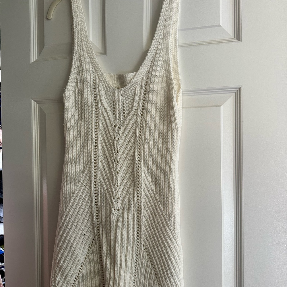 Anthropologie Cream Backless Dress